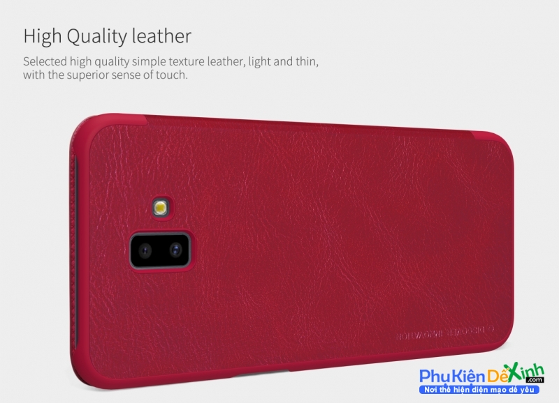 Bao Da Samsung Galaxy J6 Plus 2018 Hiệu Nillkin Qin Chính Hãng được làm bằng da và nhựa cao cấp polycarbonate khá mỏng nhưng có độ bền cao, cực kỳ sang trọng khi gắn cho chiếc điện thoại của bạn.